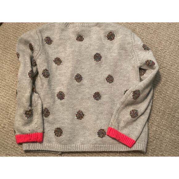 Billie Blush ~ Sz 3 Polkadots Knit Cardigan Sweater Metallic Detail ~ Adorable - Picture 5 of 6
